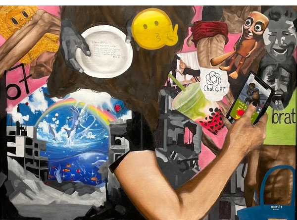 "fyp" oil on paper 55x75 cm