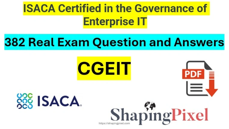 ISACA Certified in the Governance of Enterprise IT (CGEIT) Real Exam Q ...