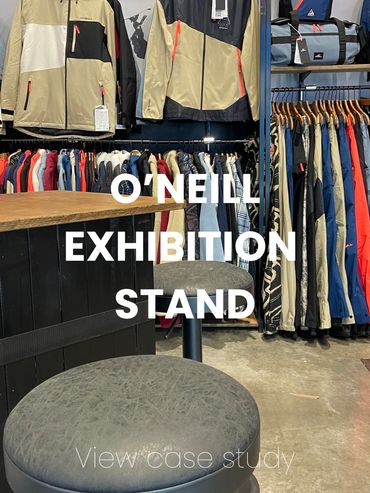 Thumbnail image of O'Neill exhibition stand built by Rebuild Events.