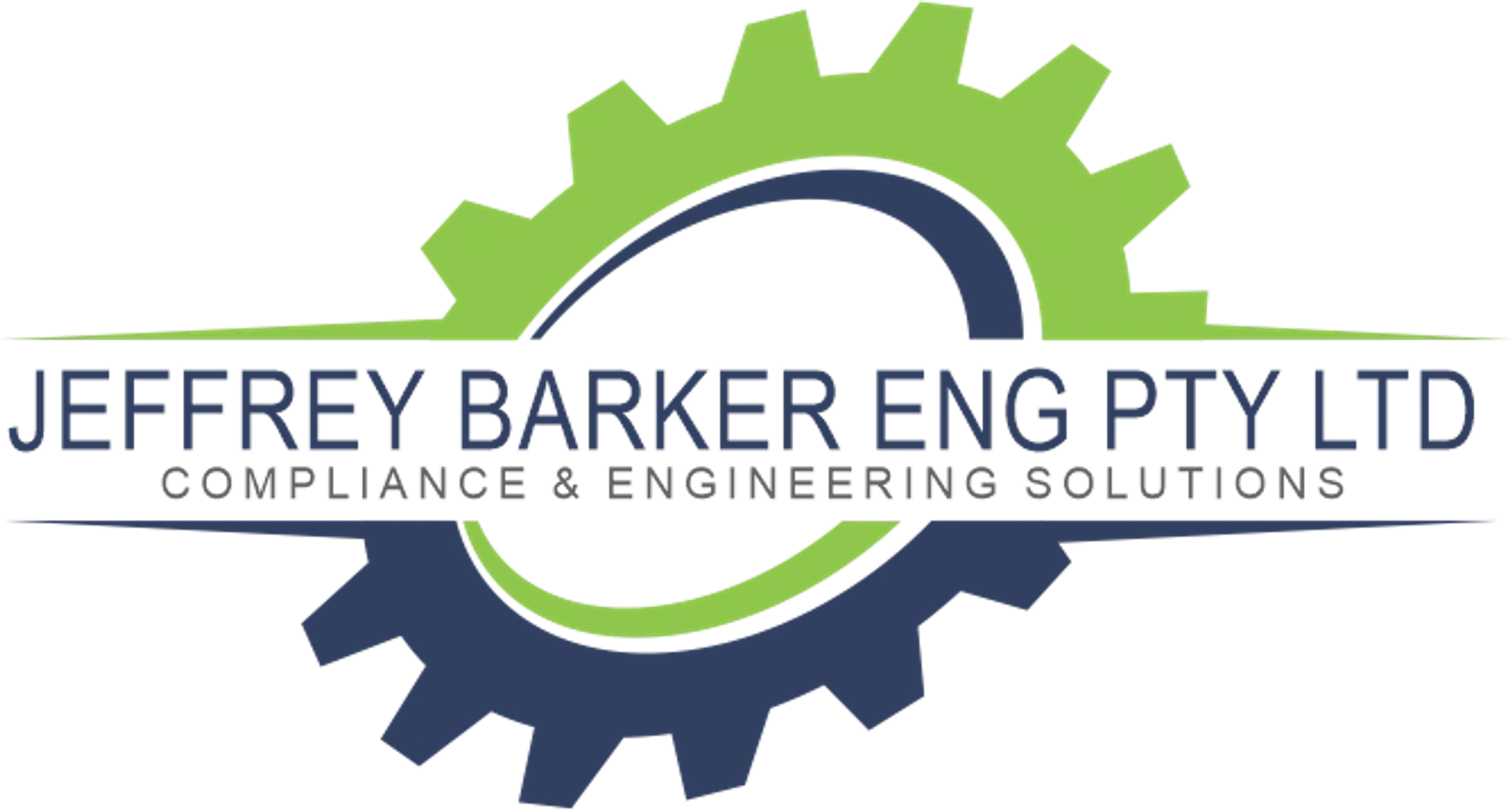 Logo of Jeffrey Barker Eng Pty Ltd with green and blue gears.