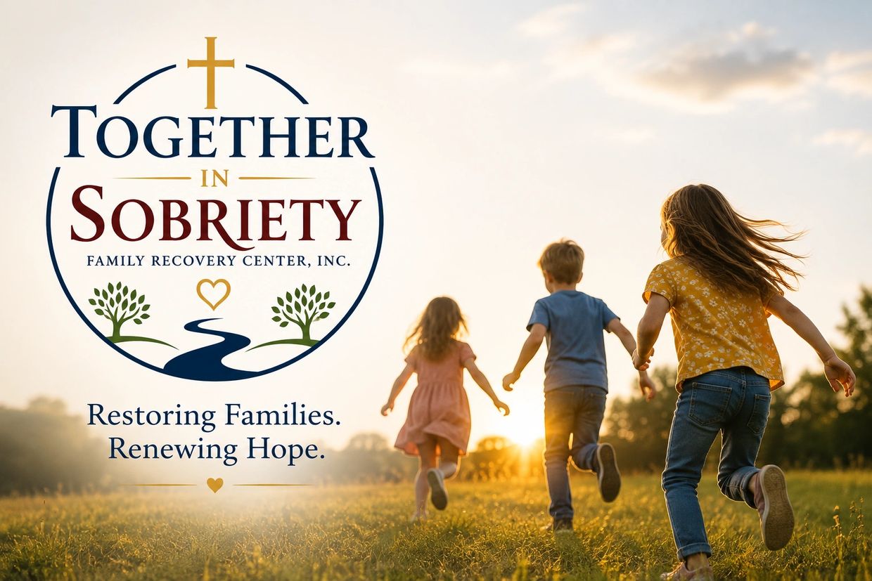 Children running towards sunset symbolizing hope and family restoration.