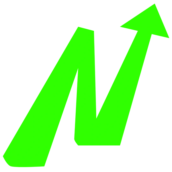 A mission's illustration in Potenzo style, pointing upwards in green.