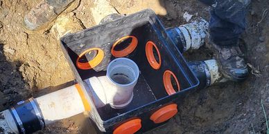 A septic system distribution box.