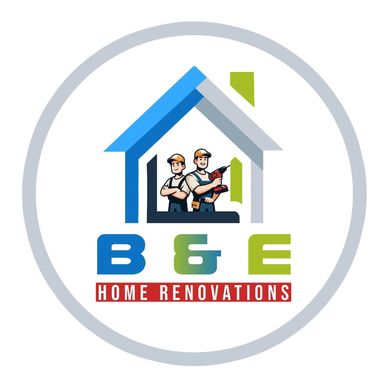 The B & E Home Renovations logo. 