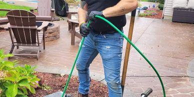 Hydro Jetting a septic system in Michiana.