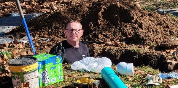 Servicing a septic system in Michiana.