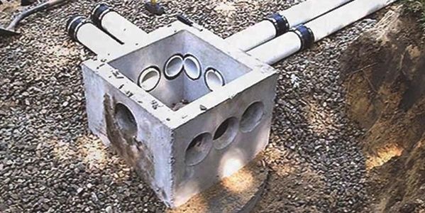 A distribution box for a septic system.
