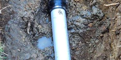 A Main Sewer Line Outlet Pipe being Repaired and Replaced.