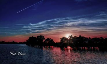 Sunset over Hatchett Pond in the New Forest, Hampshire, UK