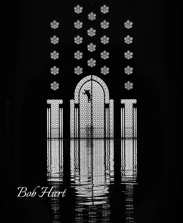 Window cleaning at the King Hassan Mosque, Casablanca, Morocco