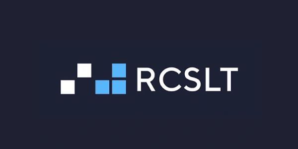 RCSLT logo with white and blue squares on dark background.