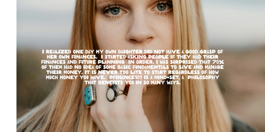 Close-up of a woman reflecting on financial education importance.