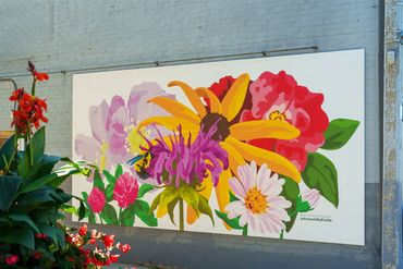 The Pollinators - wall mural by Emilie Darlington at 613 Goderich Street