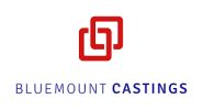 Bluemount Castings logo with red interlocking shapes.