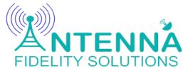 Antenna Fidelity Solutions logo with wireless signal and satellite icons.