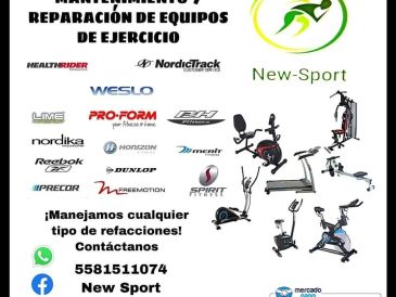 Publicidad de mantenimiento y reparación de equipos de ejercicio.
