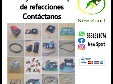Anuncio de venta de refacciones deportivas con contacto.