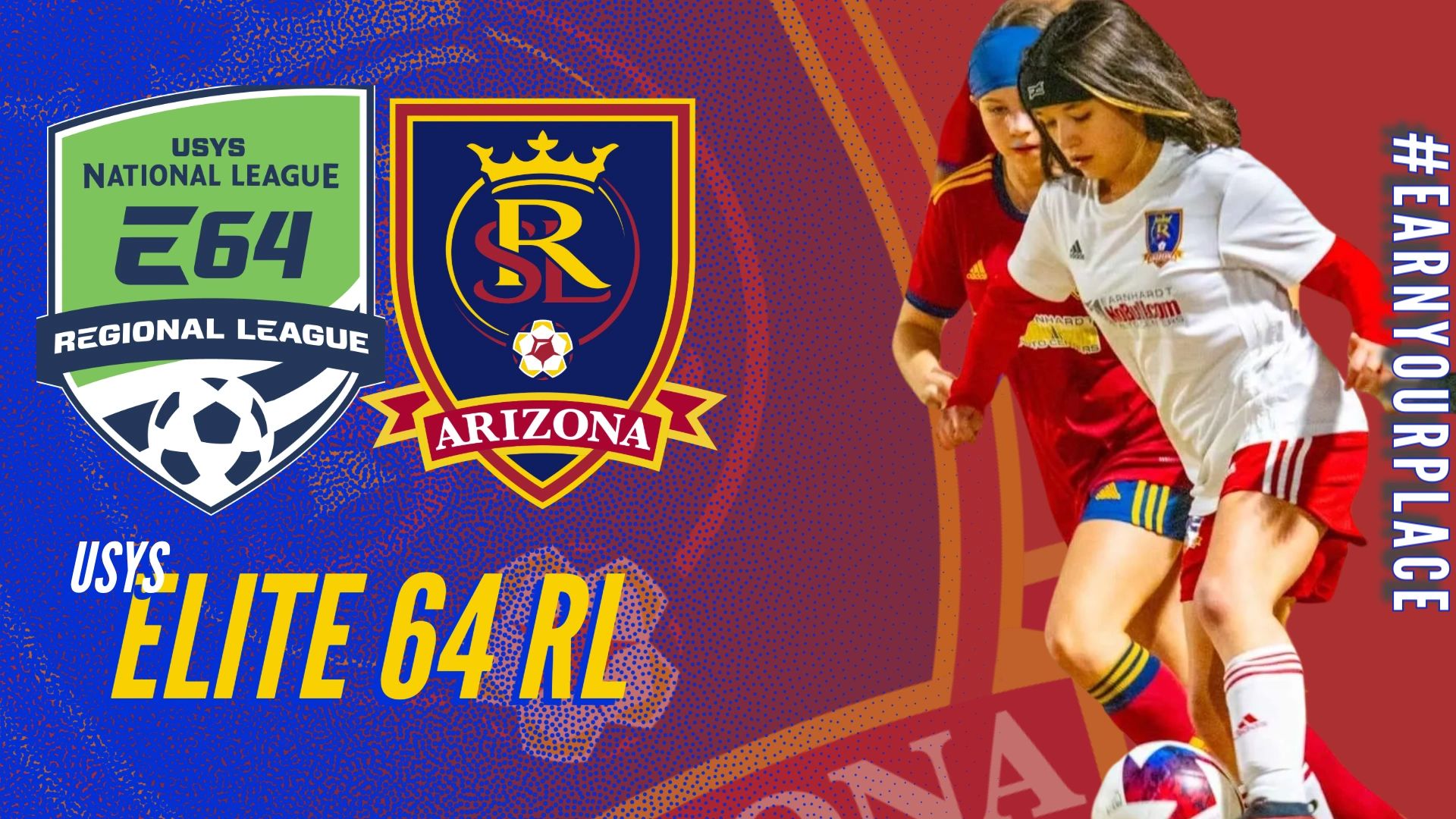 Two female soccer players compete in a USYS Elite 64 Regional League match in Arizona.