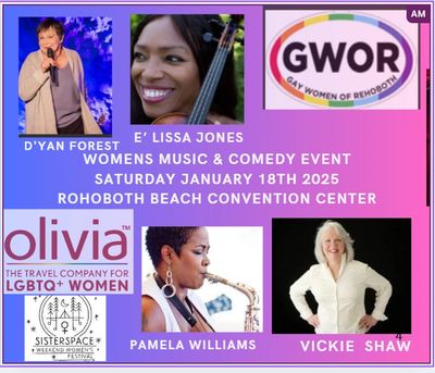 Woman music and comedy event Saturday journey