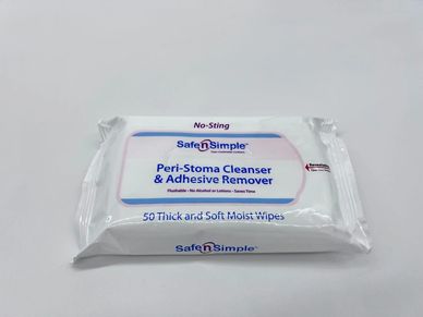 Safe n' Simple Peri-Stoma Adhesive Remover Wipes: 5 x 7, 50