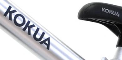 KOKUA LIKEaBIKE Jumper, silver central body  with metallic red front/ rear forks and grey elastomer