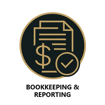 Bookkeeping and monthly financial reporting icon