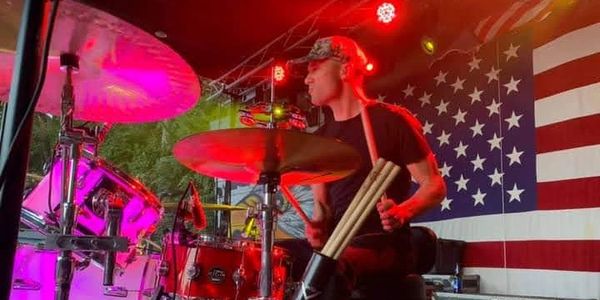 Rocking in front of the flag! 