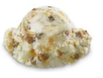 Butterscotch Fudge Swirled in Vanilla Ice Cream mixed with Praline Pecans