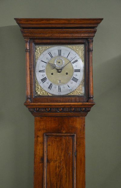 Oak grandfather clock by thomas kilgour, inverness