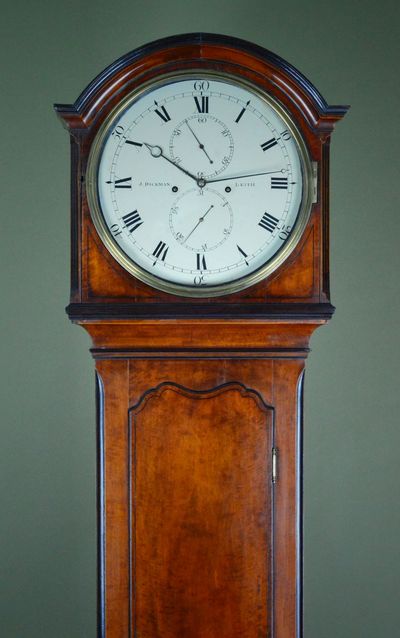A Regency period Satinwood Grandfather Clock by John Dickman of Leith