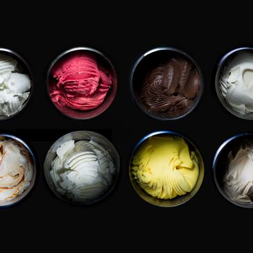 A selection of eight gourmet unique flavours made by our Italian-awarded gelato chef  