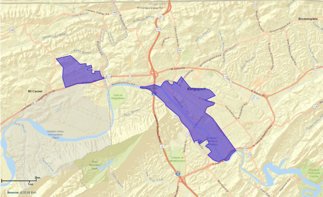 Tennessee Opportunity Zones Map Kingsport Opportunity Zones
