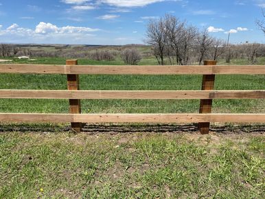 3 Rail Cedar fencing simple design allows high visibility while keeping your property looking nice. 