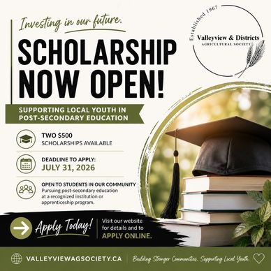 Scholarship open for local youth post-secondary education.