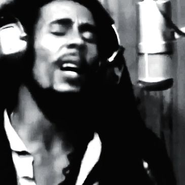 Bob Marley in the studio.