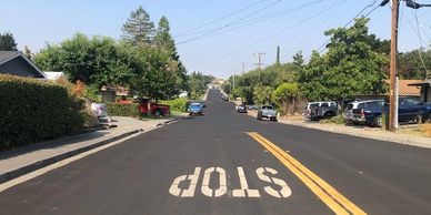 Newly paved Palisade Dr., District 2