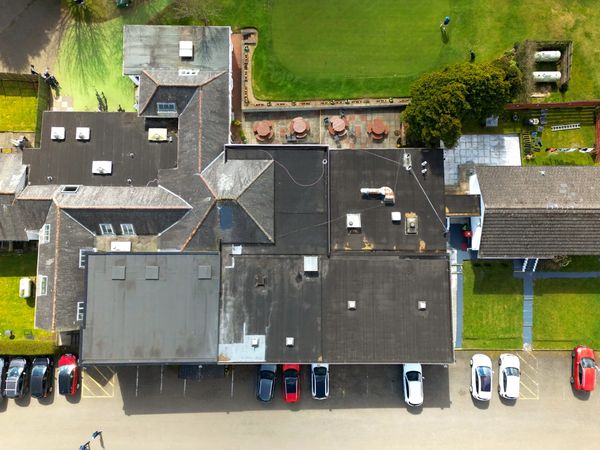 An aerial roof inspection at a golf club undertaken on behalf of an insurer.