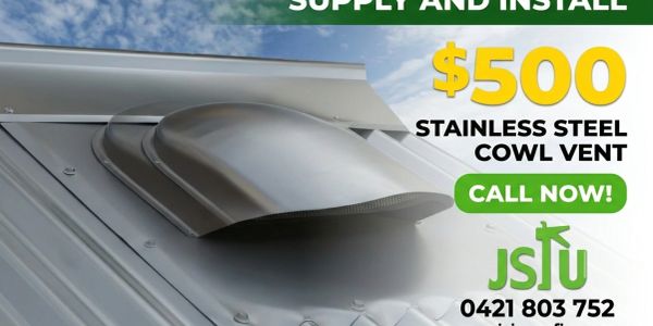 Stainless steel cowl vent installation for $500.