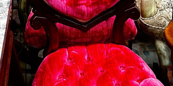 Heart shaped Red Velvet antique Chairs