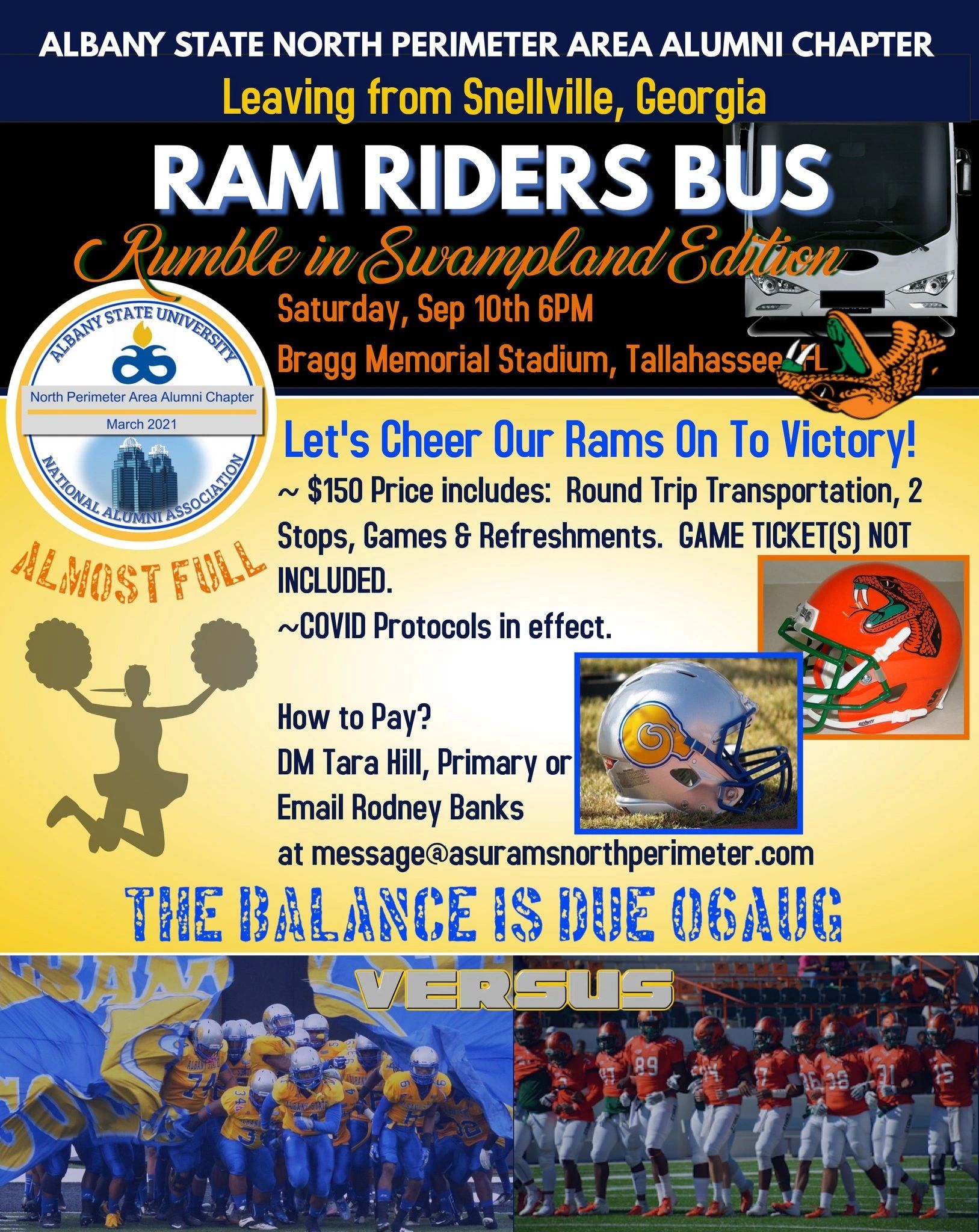 "Rumble in the Swampland" ASU Golden Rams vs. FAMU Rattlers Bus