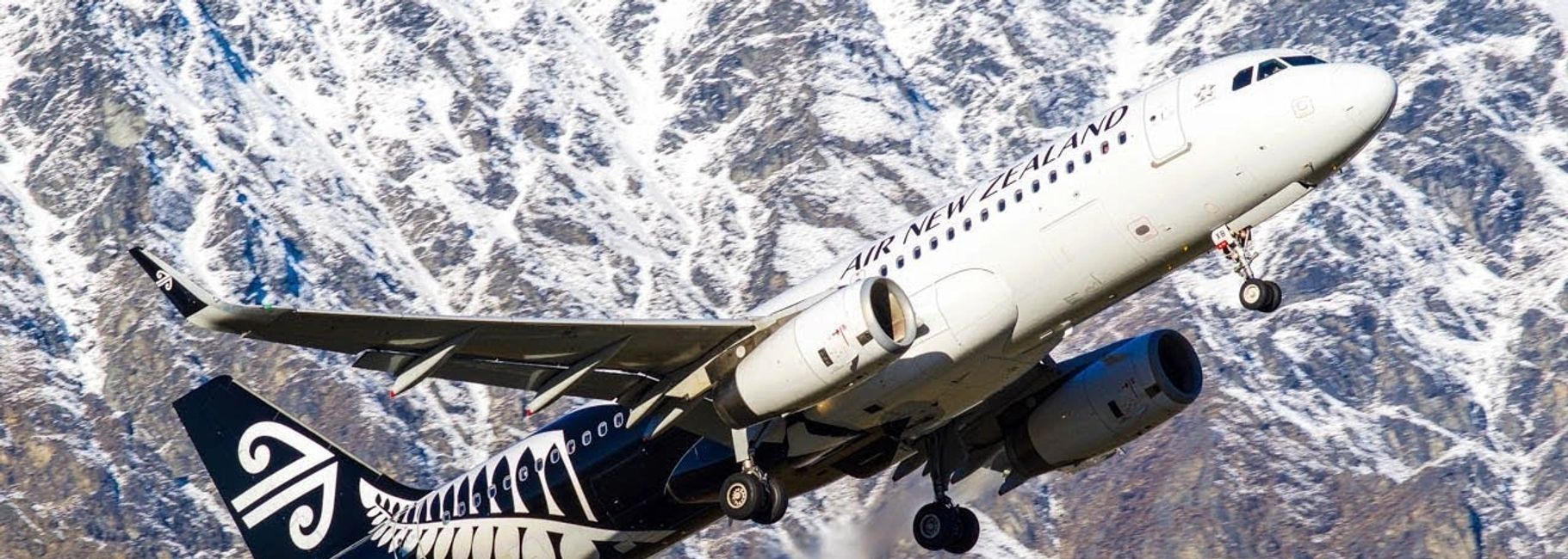 Air NZ jet takes off at Queenstown Airport