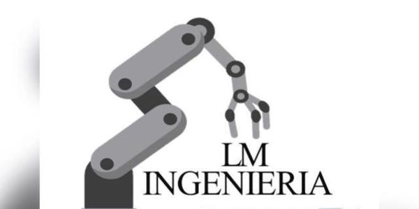 Logo featuring a robotic arm and electrical cables for LM Ingenieria.