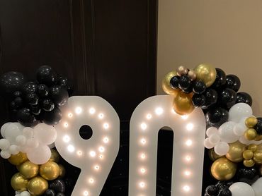 5 ft Marquees Numbers with balloons