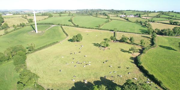Aerial drone photo of a farm landscape