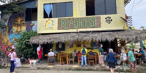 Free senior lunch at Roadhouse restaurant in Olón Ecuador. 