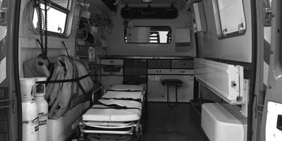 Stock image of ambulance interior