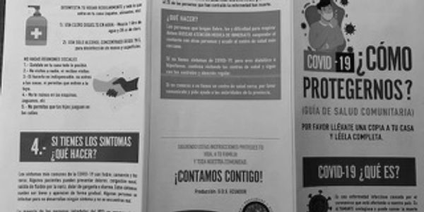 Covid-19 prevention tips brochure distributed in Ecuador with financial support of Spirit of Wellnes