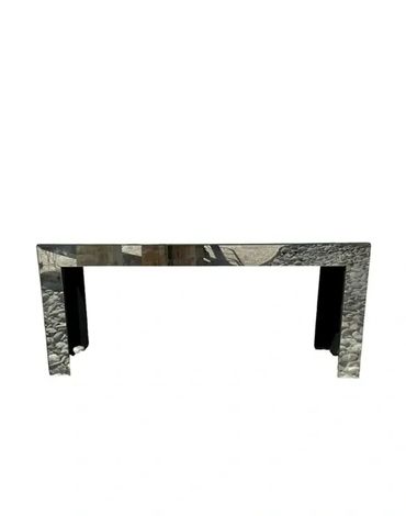 1970s Chunky Mirrored Console Table 