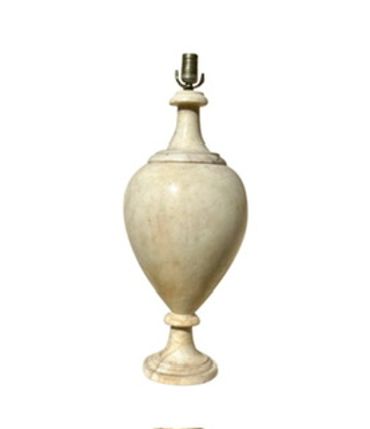 Neoclassical Revival Lit from within White Alabaster Amphora Shaped Mother Lamp