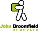 Logo featuring a stylized figure and text for John Broomfield Removals.